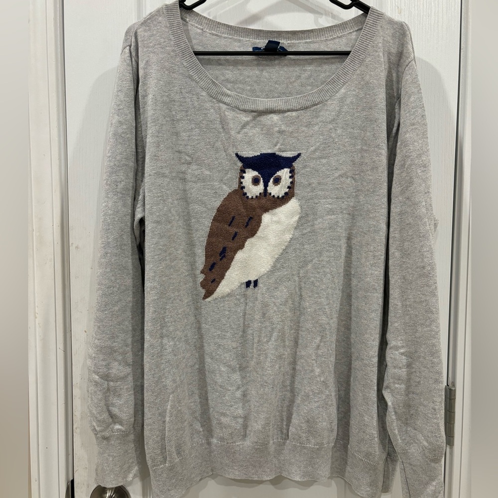 Lightweight gray owl Sweater